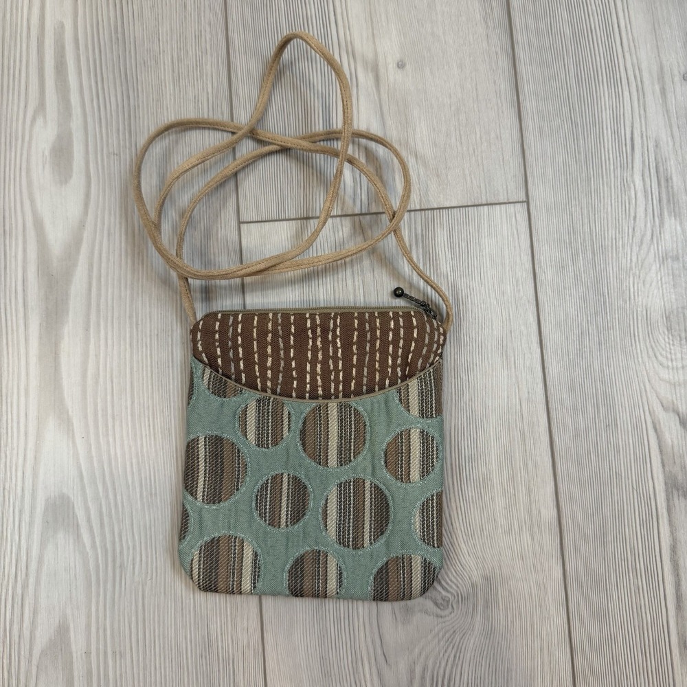 Maruca Design Crossbody Handbag Handcrafted In Colorado USA Blue Brown artsy